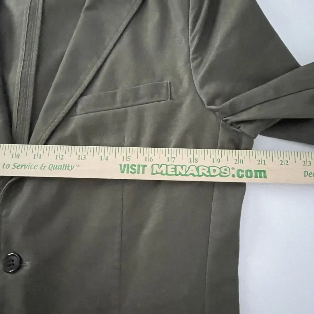 Lands End Size 40L 40 Long Travel Blazer Jacket Green Chino Career Tall